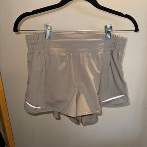 Lululemon Athletica Tan Athletic Shorts with Moisture-Wicking Fabric